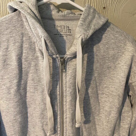Women's Light Grey Zip Up Hoodie - Picture 3 of 6